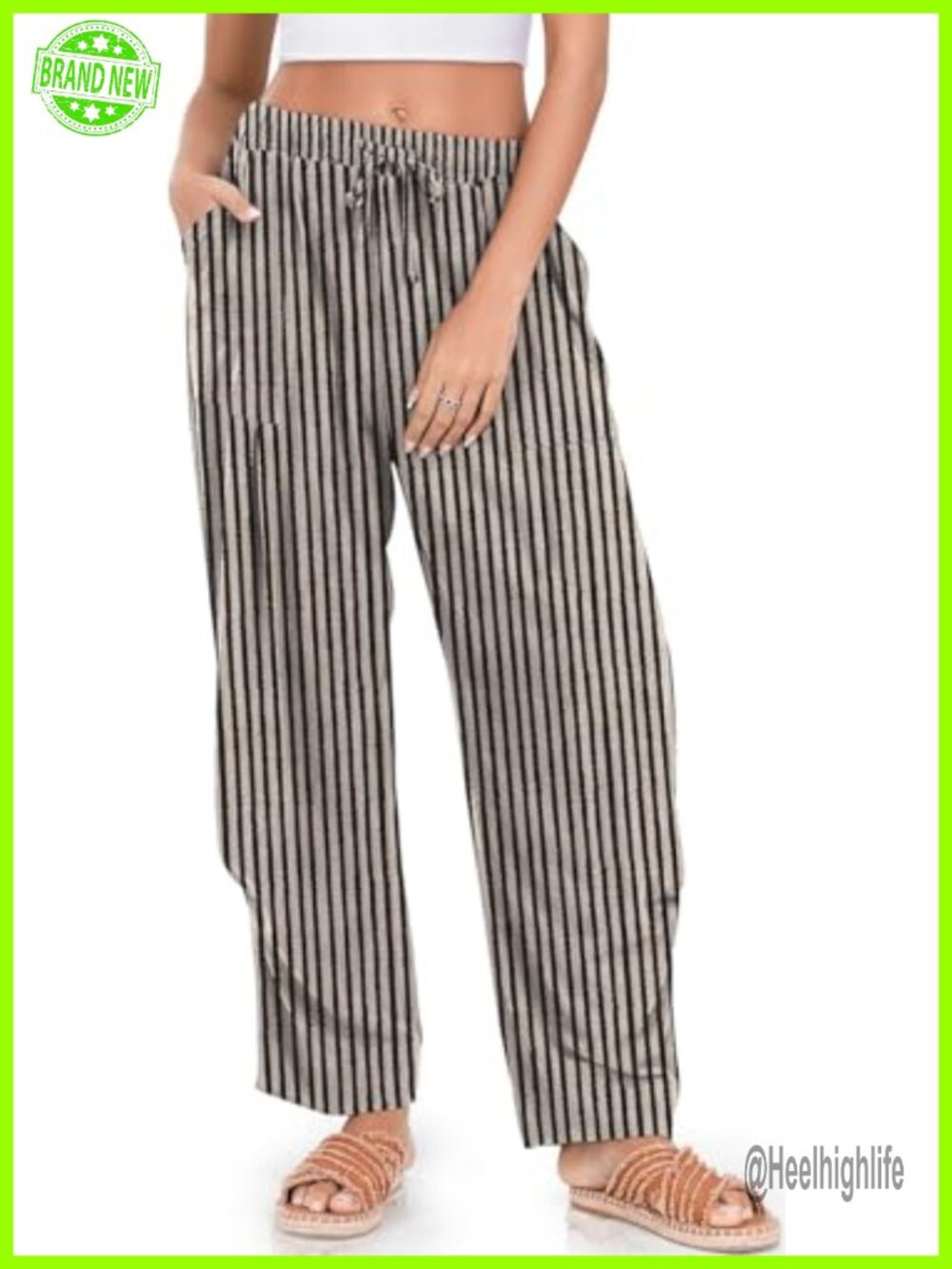 Linen Blend Barrel Pants Drawstring Wide Leg Travel Lounge Trousers